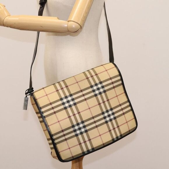 Burberry Nova Check Beige Canvas Shoulder Bag (Pre-Owned) - Picture 12 of 16